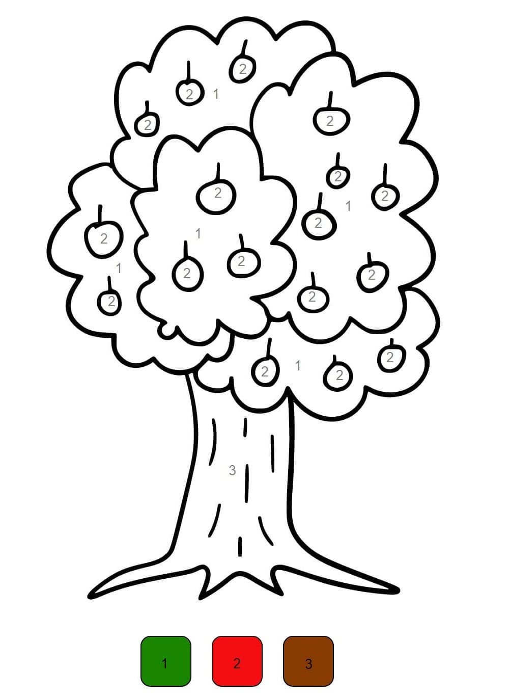 Arbre Basique Coloriage Magique