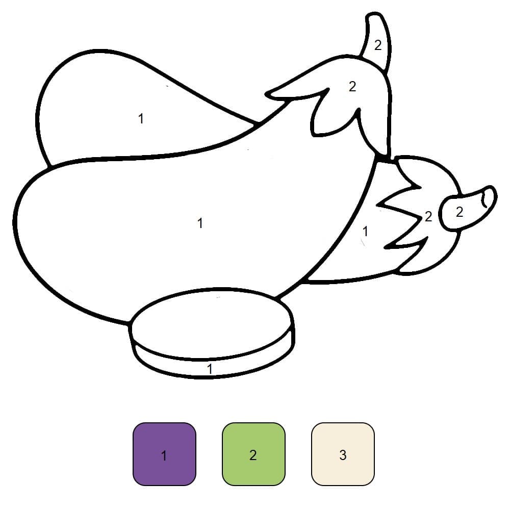 Aubergines Coloriage Magique