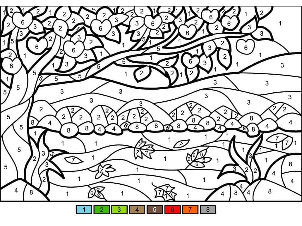 Bel Arbre Coloriage Magique