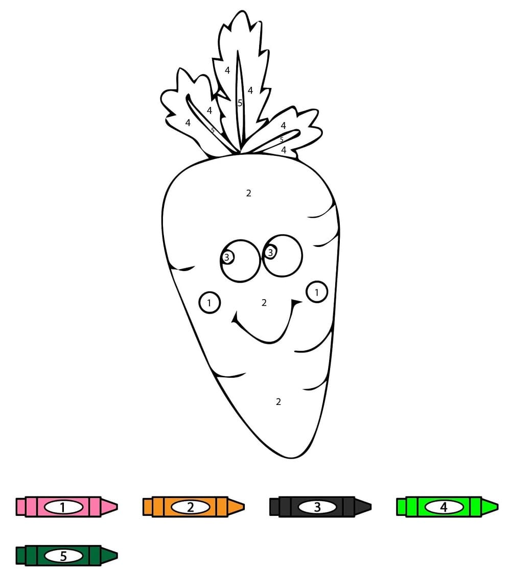Carotte de dessin animé Coloriage Magique