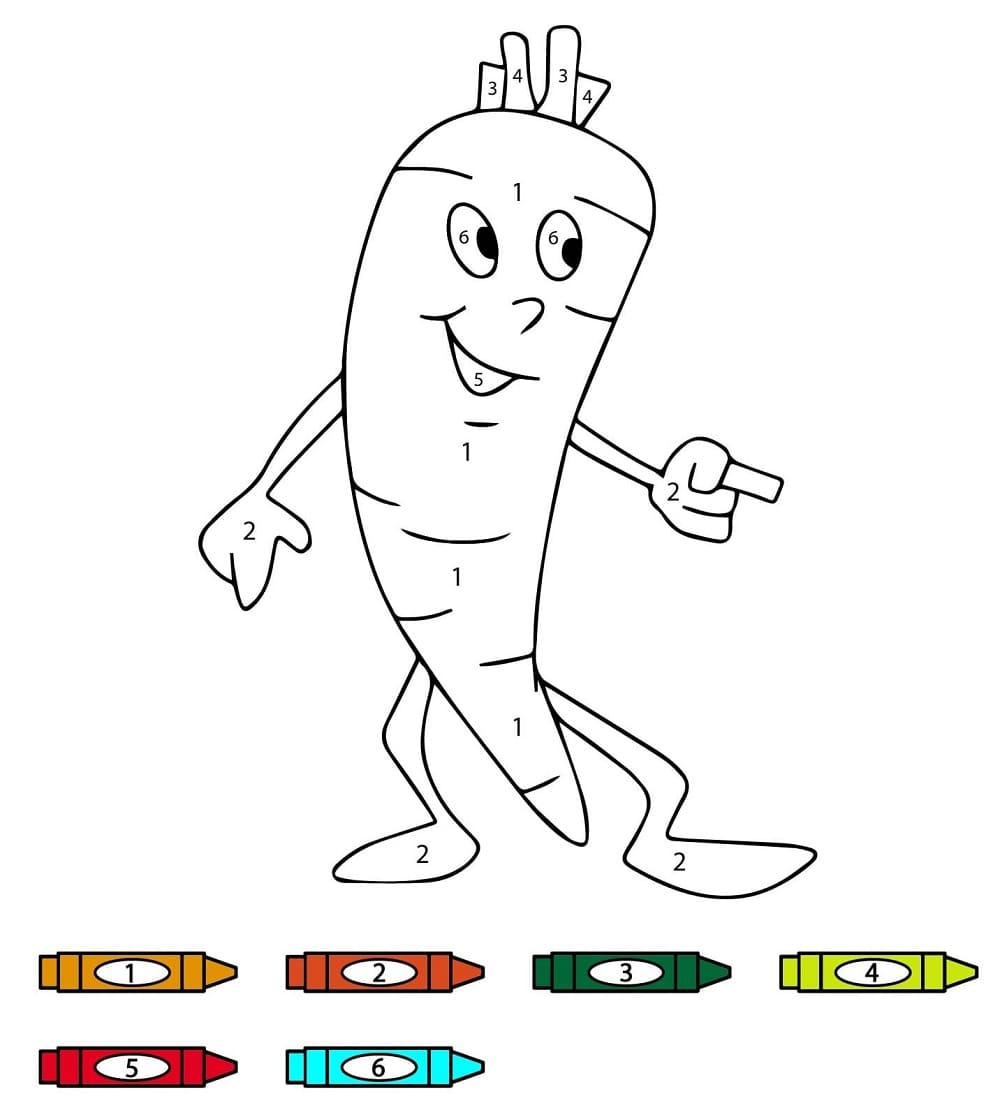 Carotte Drôle Coloriage Magique