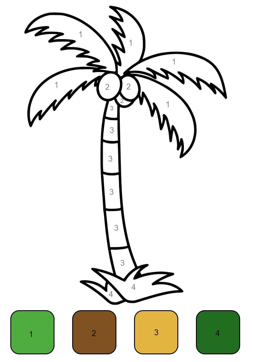 Facile Cocotier Coloriage Magique