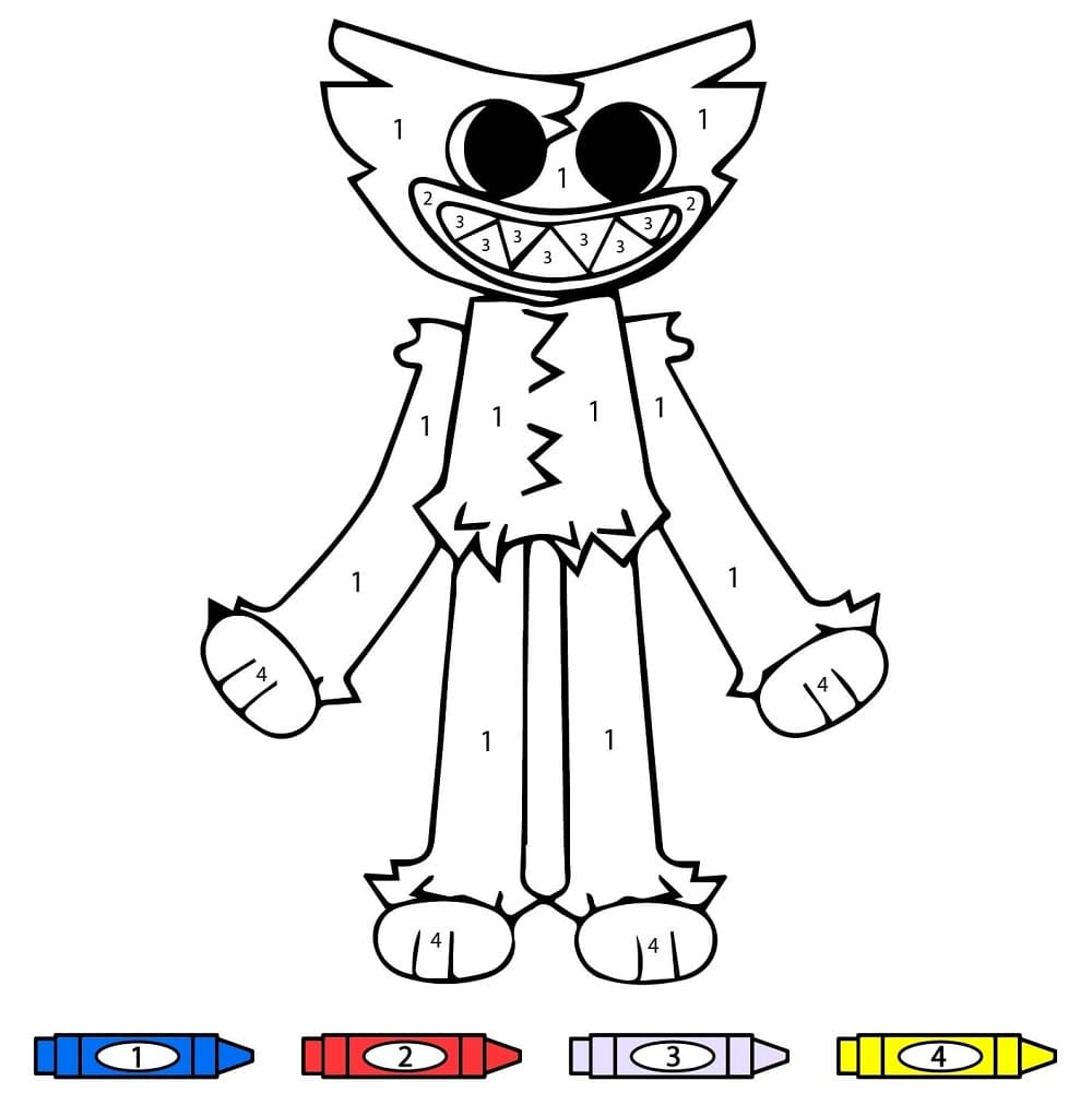 Huggy Wuggy souriant Coloriage Magique