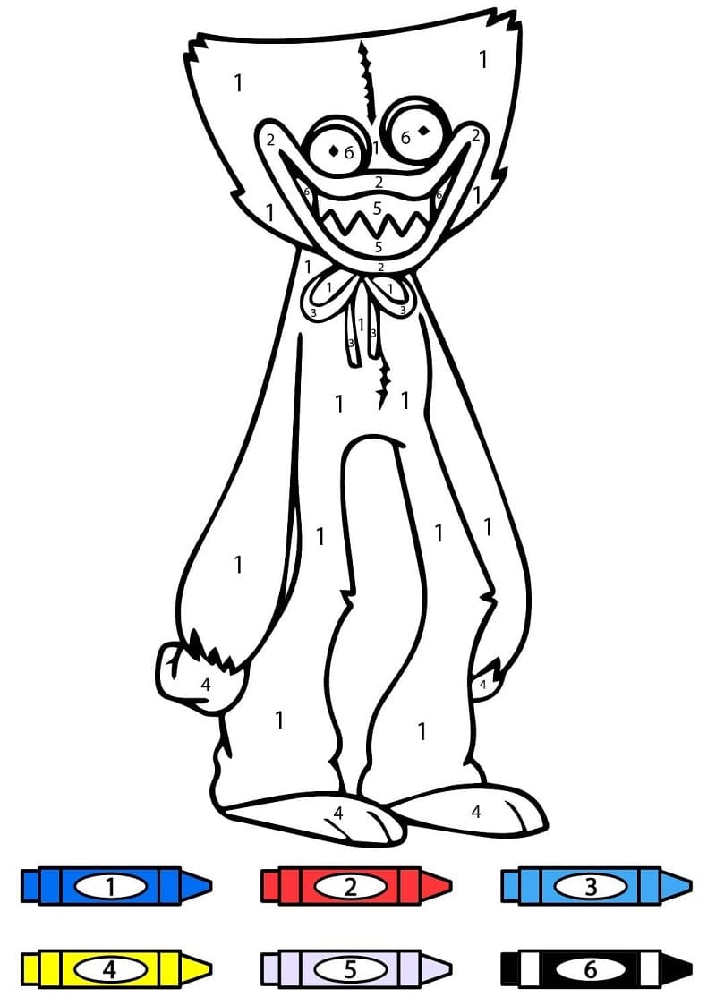 Imprimable Huggy Wuggy Coloriage Magique