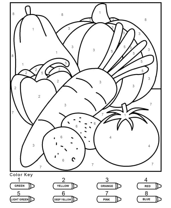 Légumes de base Coloriage Magique
