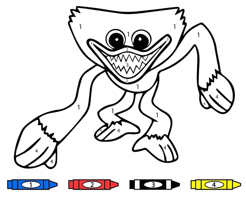 Monstre Huggy Wuggy Coloriage Magique