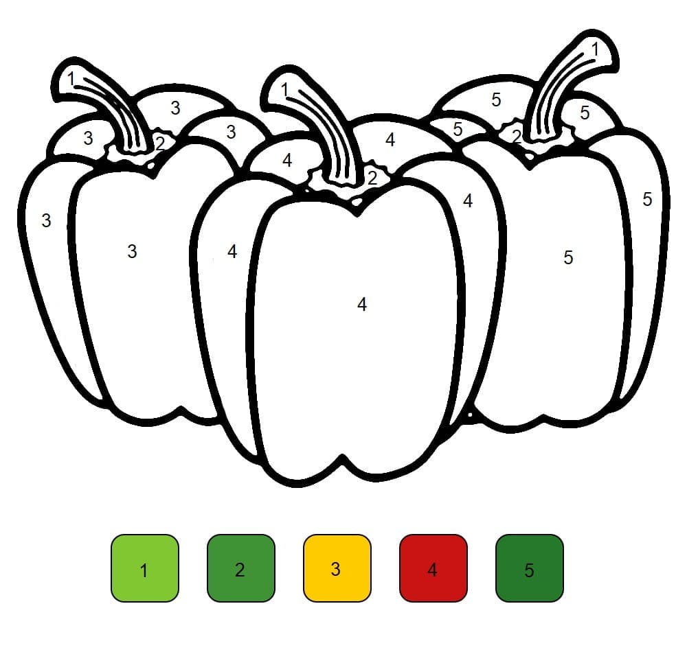 Poivrons Coloriage Magique