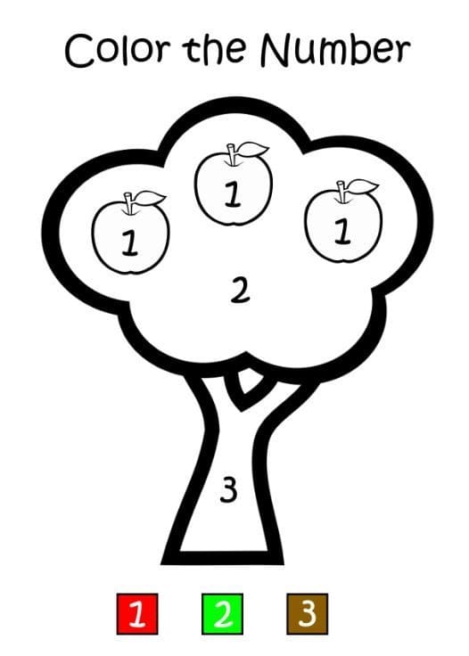 Pommier Coloriage Magique