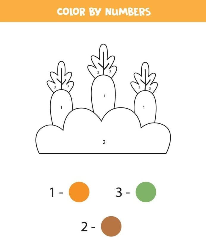 Trois carottes Coloriage Magique