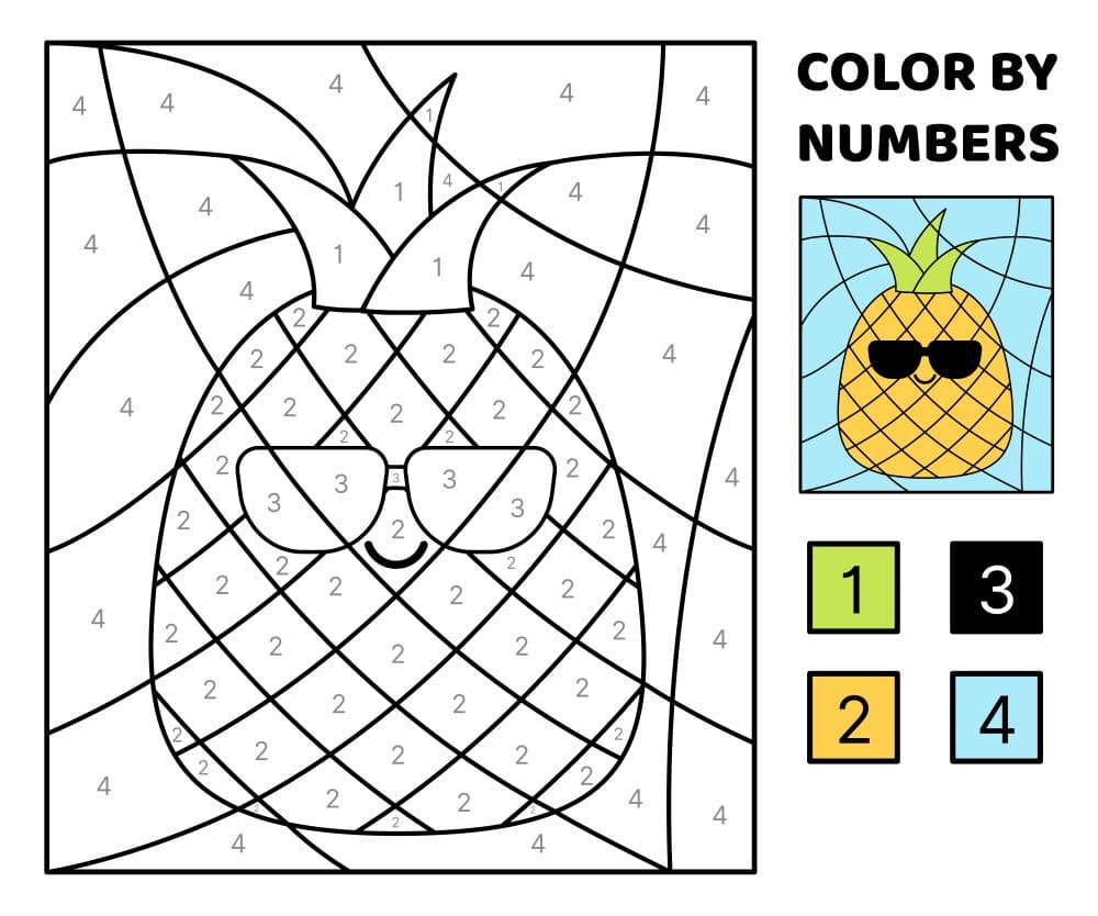 Ananas Cool Coloriage Magique