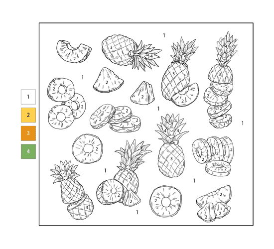 Ananas délicieux Coloriage Magique