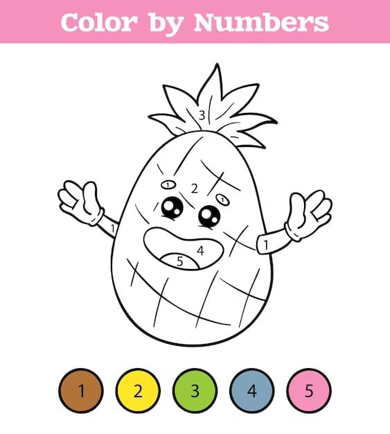 Ananas Drôle Coloriage Magique