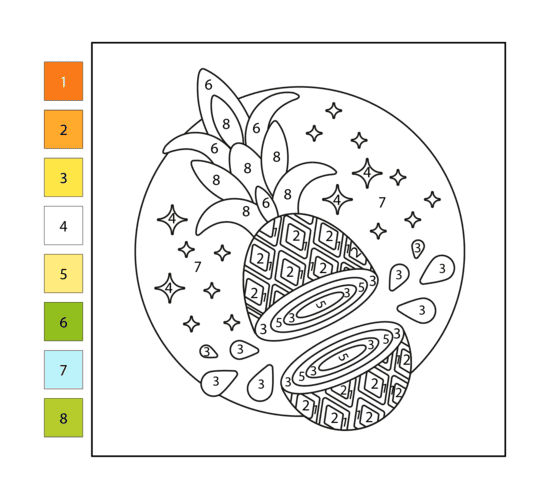 Ananas sucré Coloriage Magique