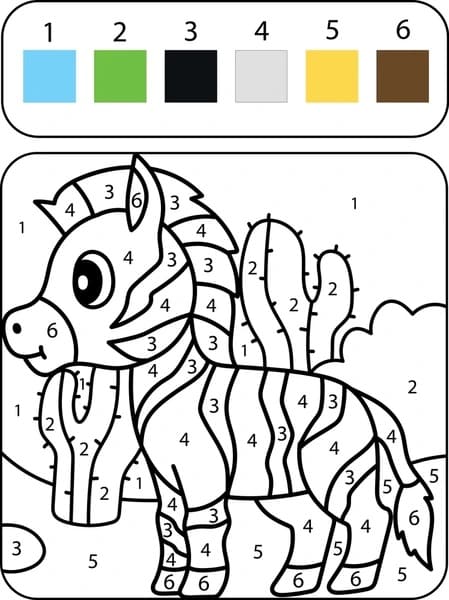 Bébé Zèbre Coloriage Magique