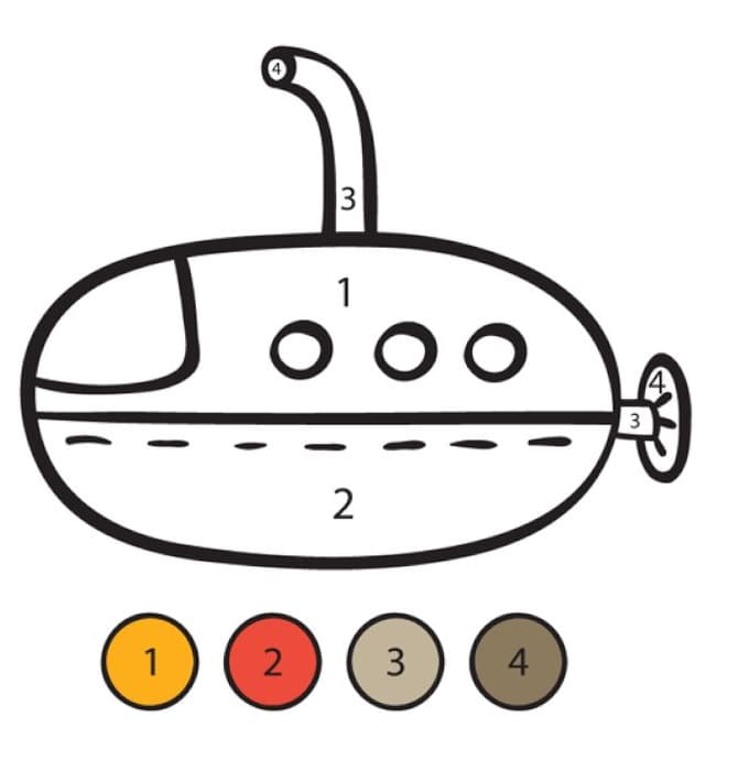 Sous-marin  Color By Number