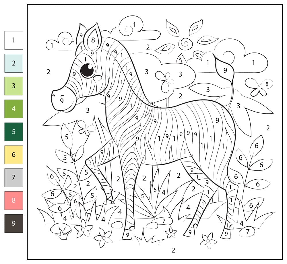 Gratuit Imprimable Zèbre Coloriage Magique