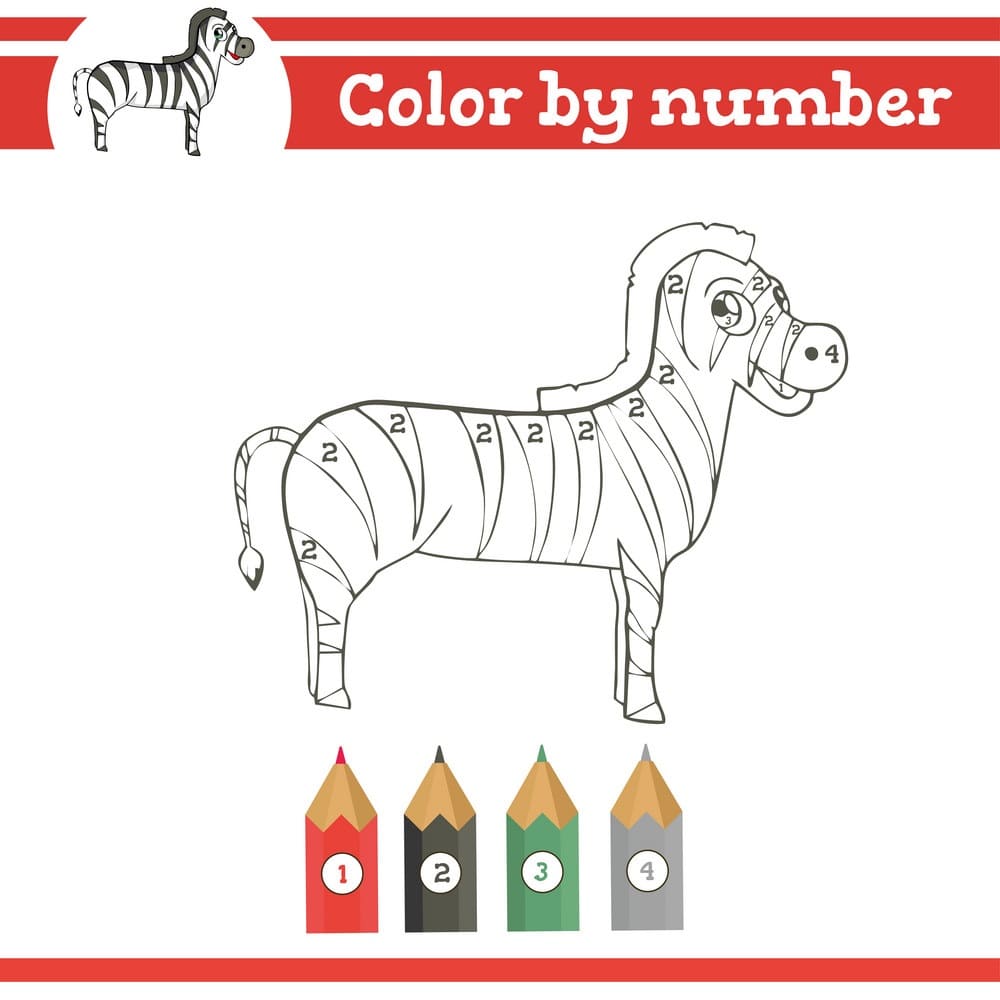 Gratuit Zèbre Coloriage Magique