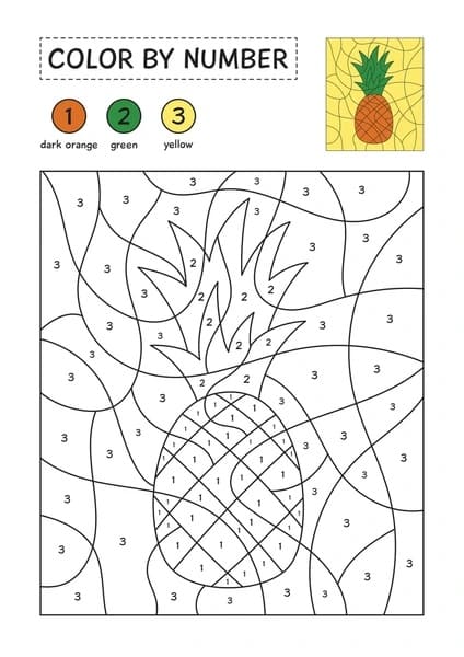 Imprimable Ananas Coloriage Magique