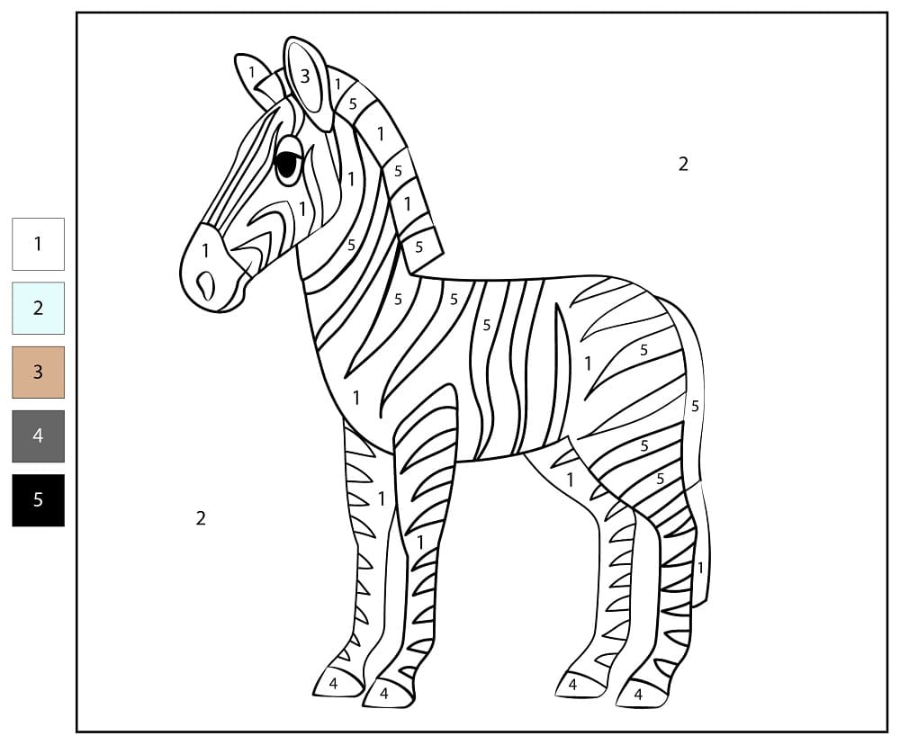 Imprimable Zèbre Coloriage Magique