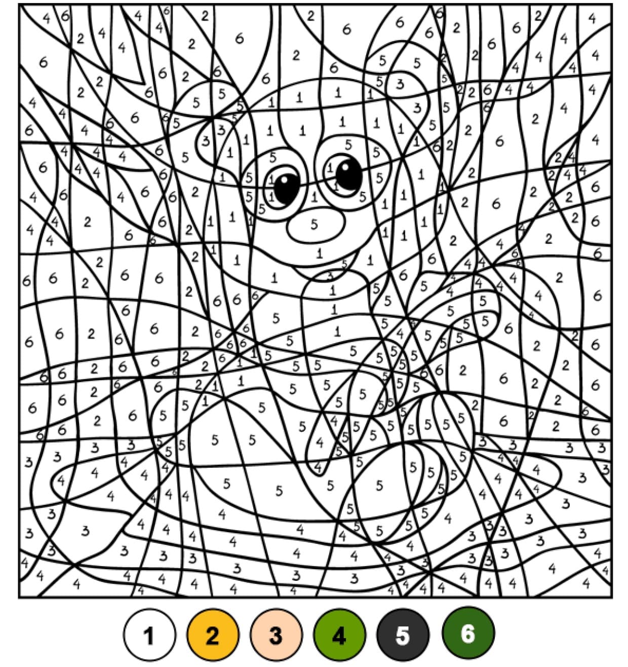 Joyeux Panda Coloriage Magique