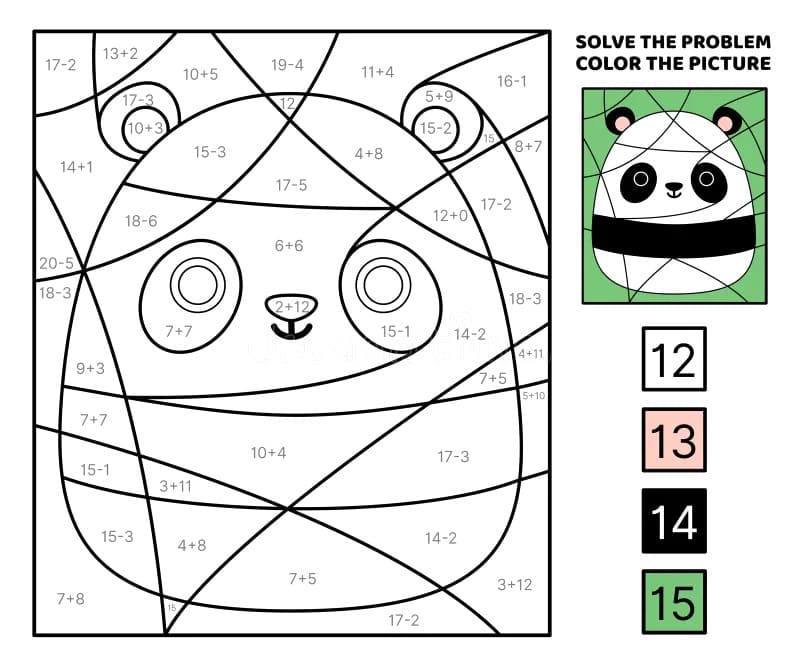 Panda Adorable Coloriage Magique