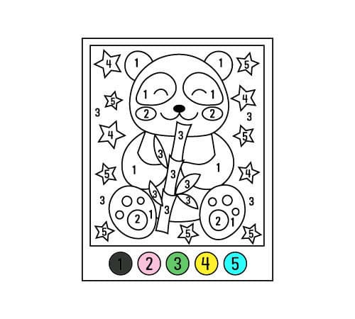 Panda Joli Coloriage Magique