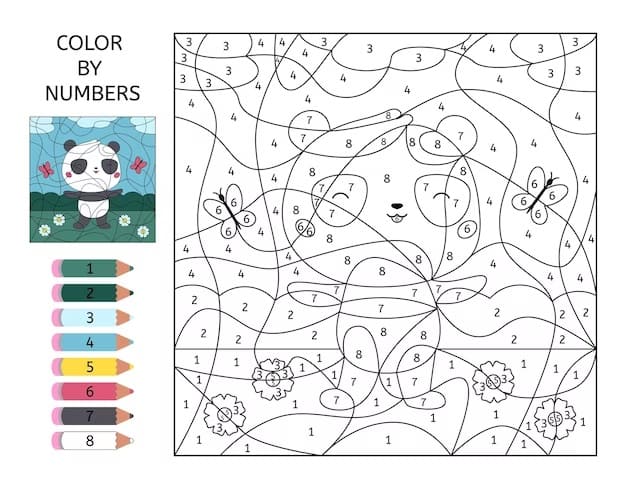 Panda Kawaii Coloriage Magique