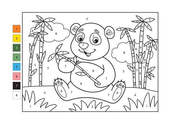 Panda Mignon Coloriage Magique