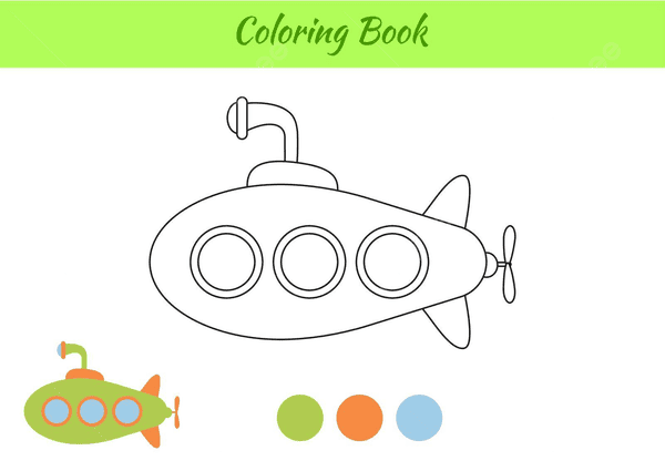 Sous-marin pour l'école maternelle Coloriage Magique