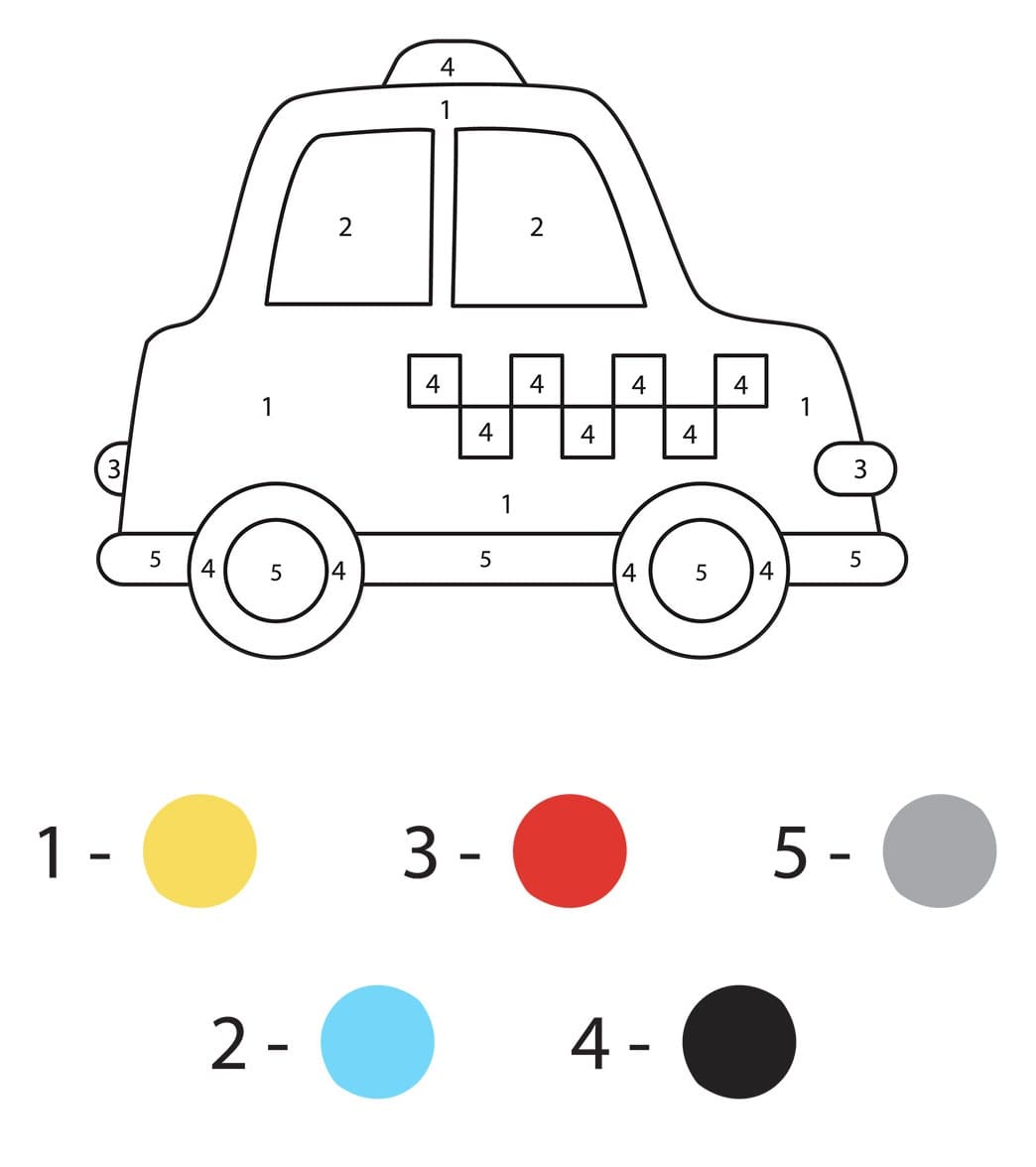 Une Voiture de Police Coloriage Magique