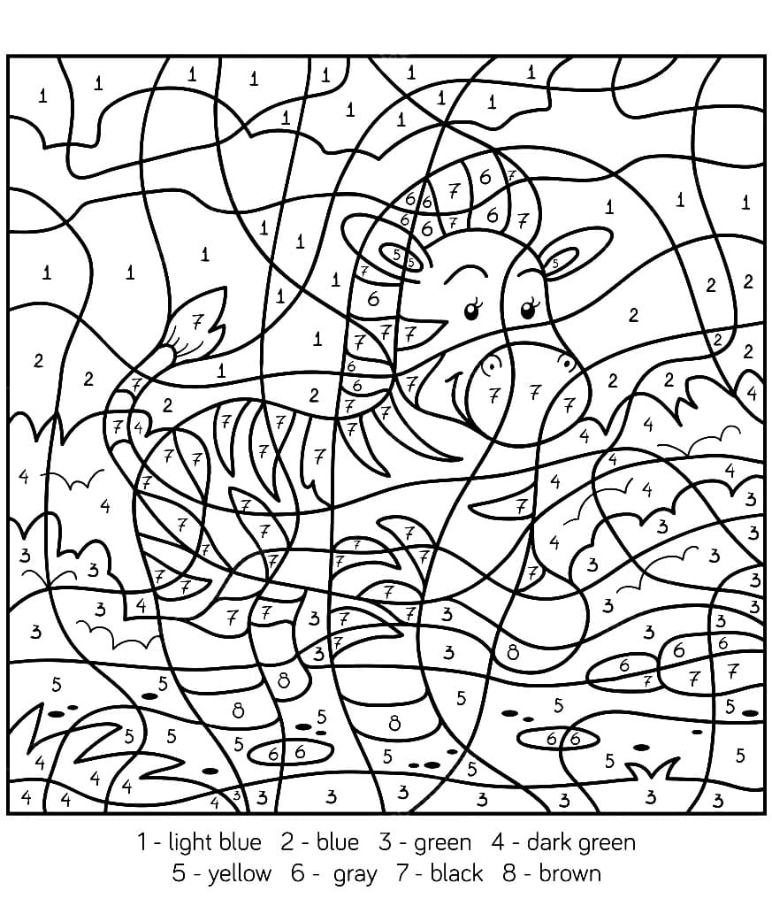 Zèbre Coloriage Magique Gratuit