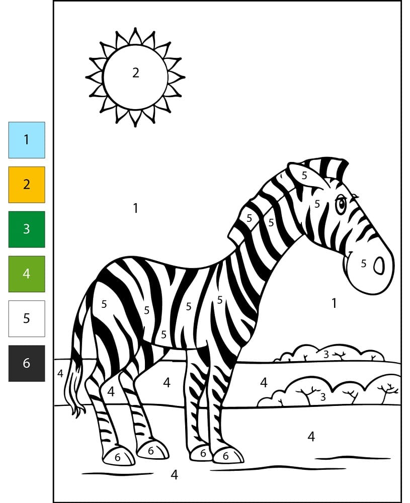 Zèbre Coloriage Magique Imprimable
