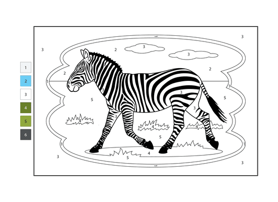 Zèbre paisible Coloriage Magique