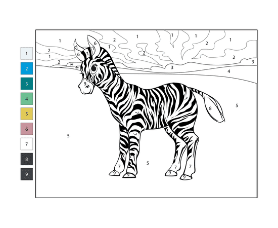 Zèbre pour les enfants Coloriage Magique