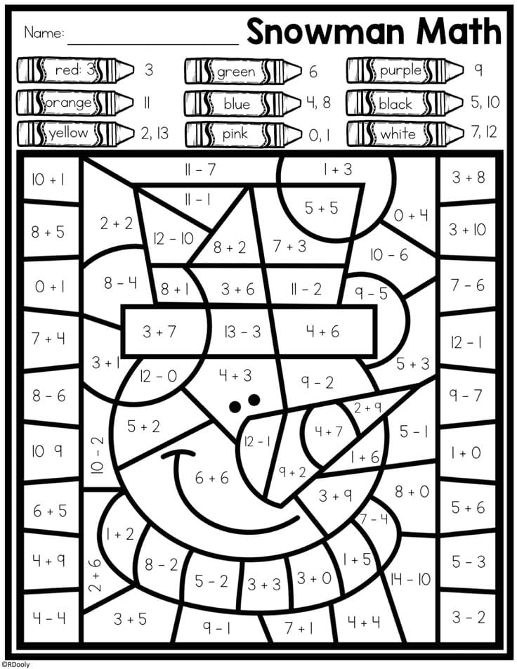 Coloriage Magique Bonhomme de neige coloriage magique CE2