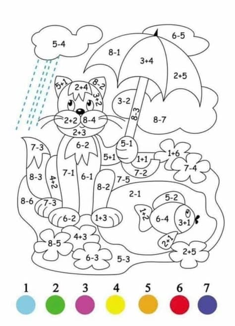 Coloriage Magique Chat e poisson coloriage magique CE2