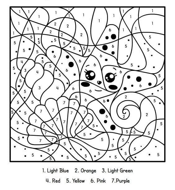 Coloriage Magique Étoile de mer coloriage magique CE2
