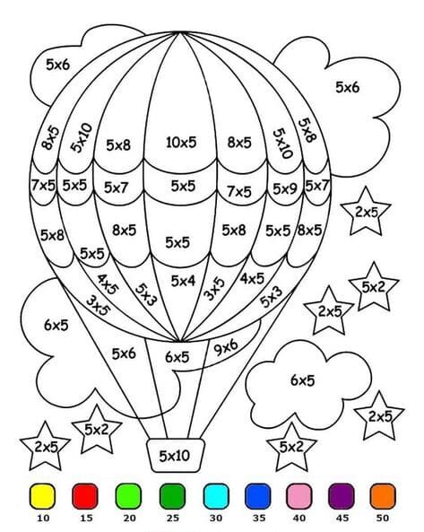 Coloriage Magique Montgolfière et ciel coloriage magique CE2