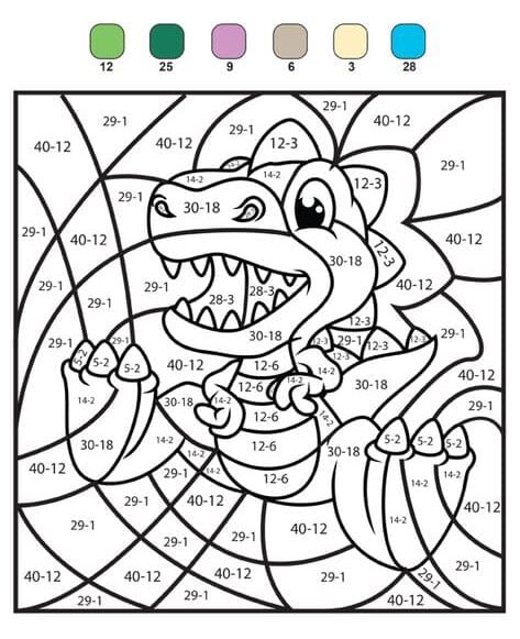 Coloriage Magique Petit dinosaure coloriage magique CE2