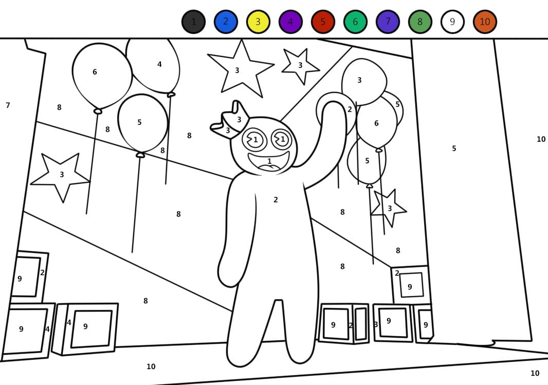 Gratuit Imprimable Rainbow Friends Coloriage Magique