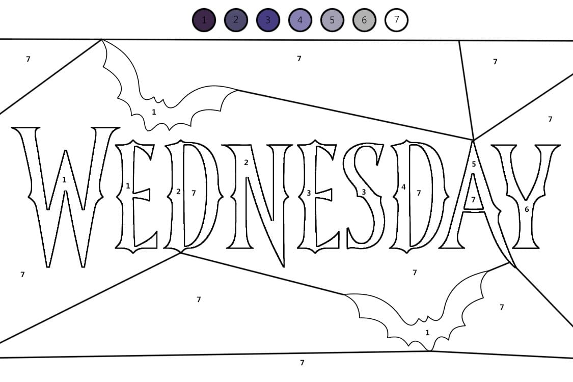 Le nom de Mercredi Coloriage Magique