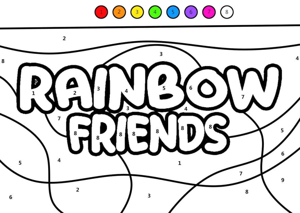 Logo Rainbow Friends Coloriage Magique