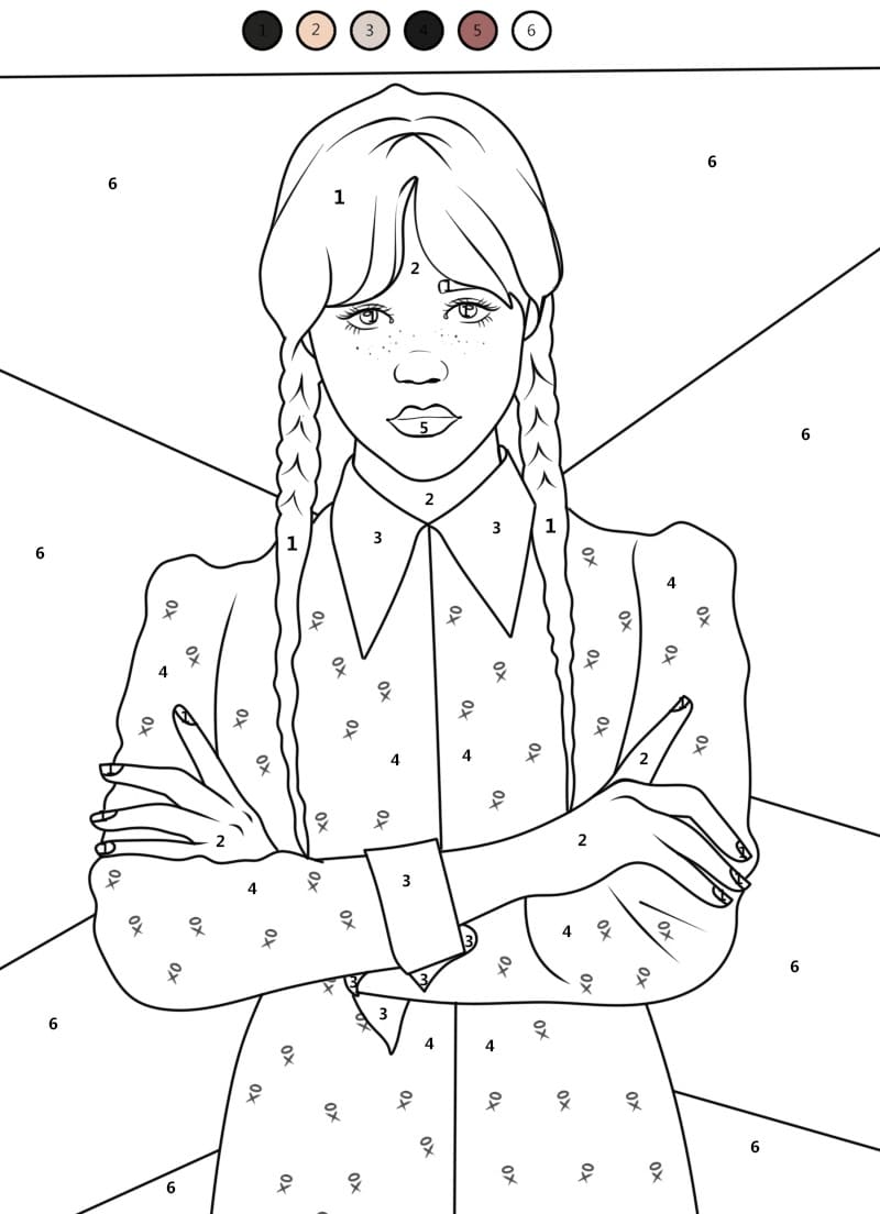 Mercredi gothique Coloriage Magique