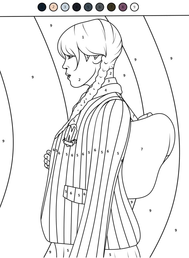 Mercredi l'étudiant Coloriage Magique