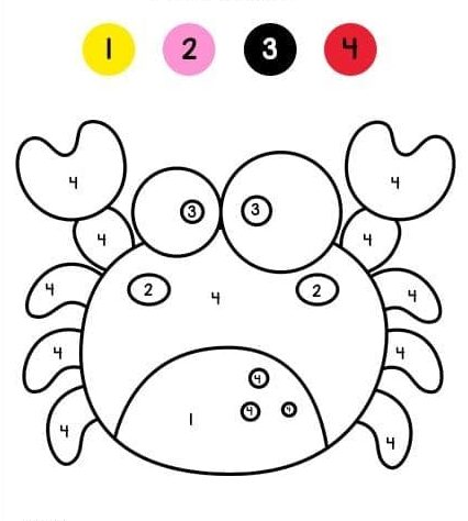 Coloriage Magique Crabe drôle coloriage magique GS