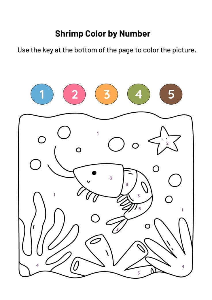 Coloriage Magique Crevette heureuse coloriage magique GS