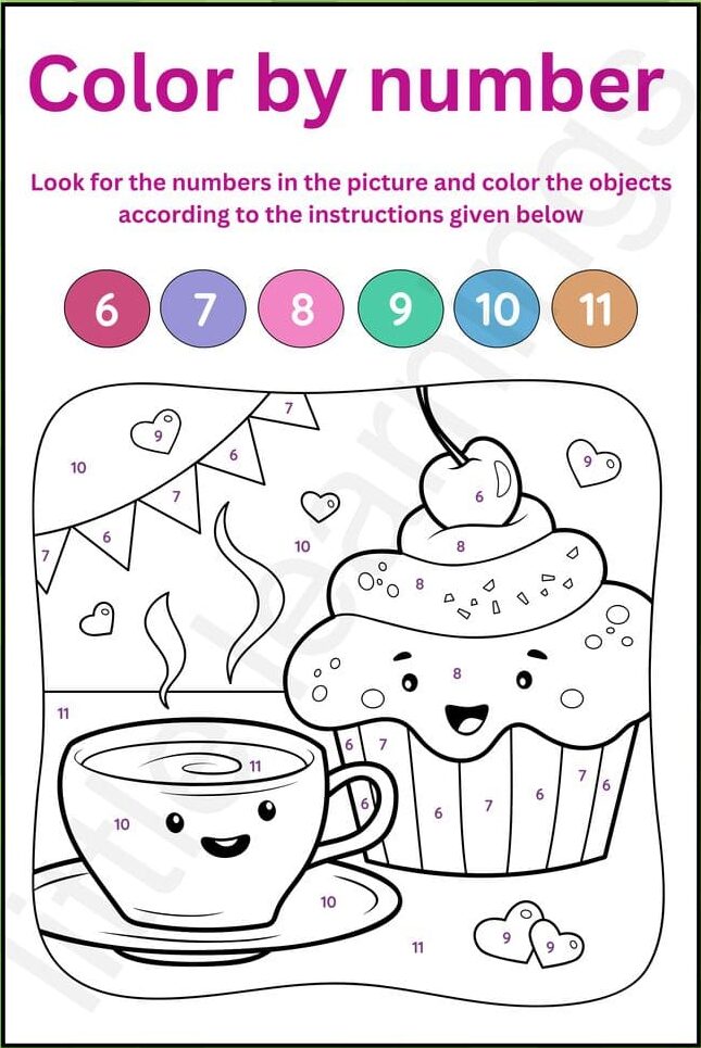 Coloriage Magique Cupcake et thé coloriage magique GS