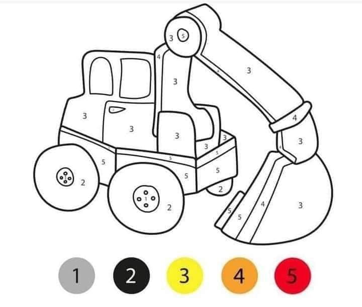 Coloriage Magique Excavateur coloriage magique GS