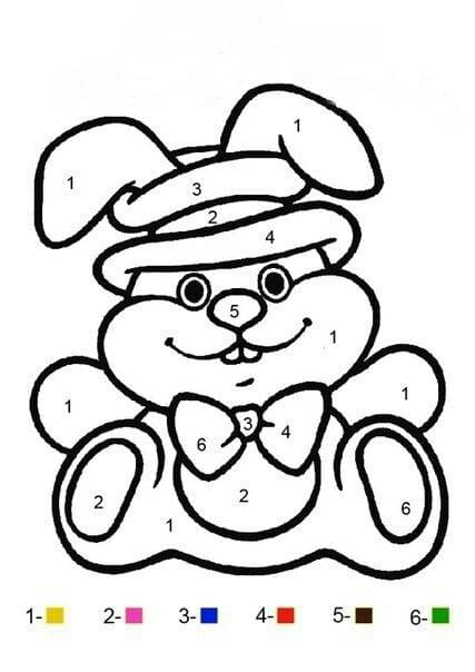 Coloriage Magique Lapin en peluche coloriage magique GS