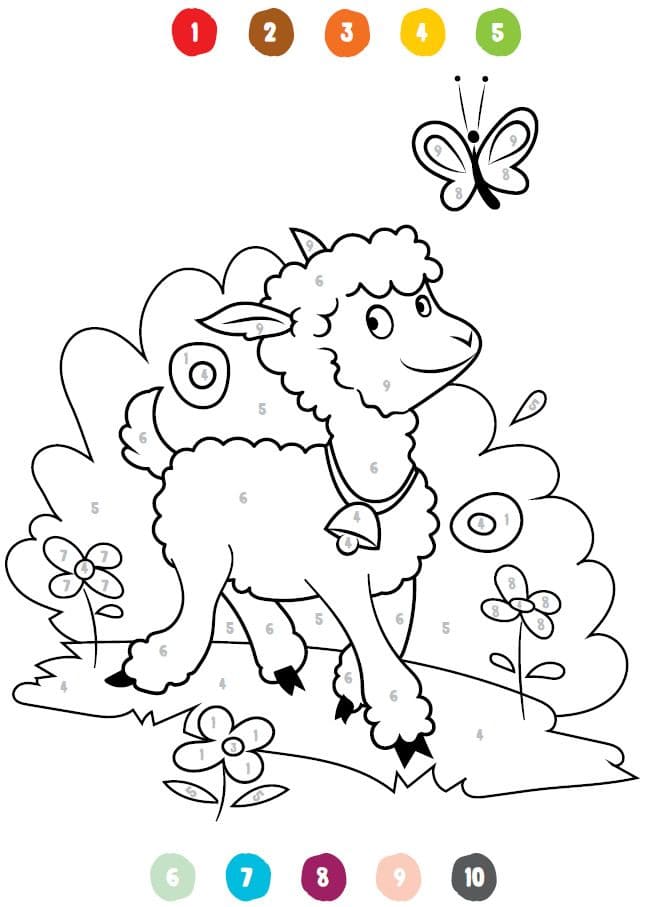 Coloriage Magique Mouton joyeux coloriage magique GS